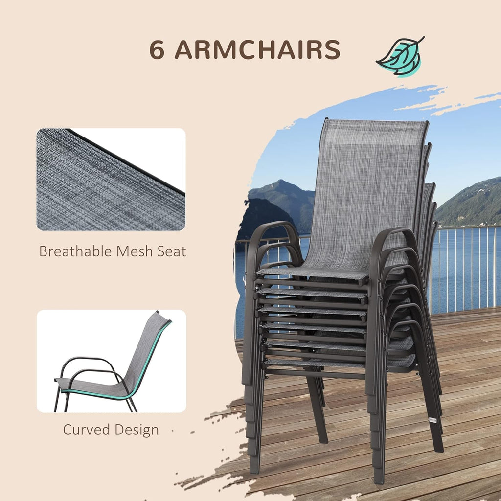 Eight Piece Patio Furniture Set with Umbrella and Chairs Lootquake LLC