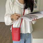 Casual crossbody mobile phone bag, simple red cute mini vertical bag, change bag female - SJB-DIAMOND ELITES