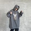 Hip Hop Angel Print Hooded Pullover Sweatshirt Pi-Mart