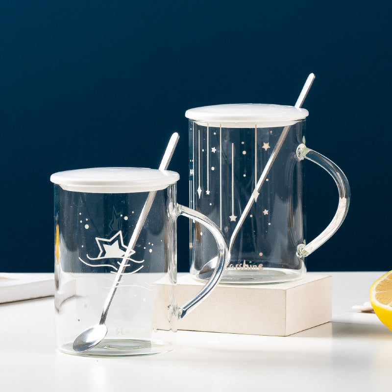 Luminous Heat-resistant Glass With Lid Spoon Pi-Mart