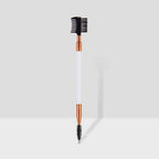 Single double-ended makeup brush and eyelash brush