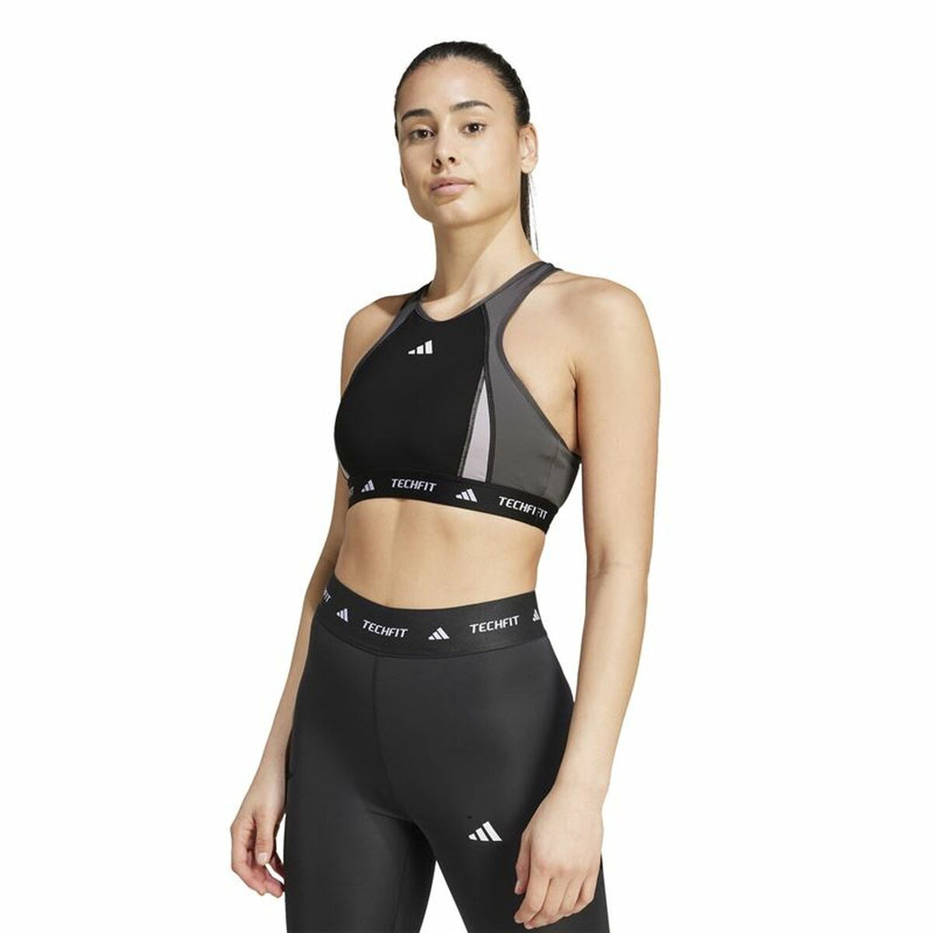Sports Bra Adidas Techfit  Black Lootquake LLC