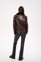 Genuine Mink Fur Embossed Leather Jacket - SJB-DIAMOND ELITES