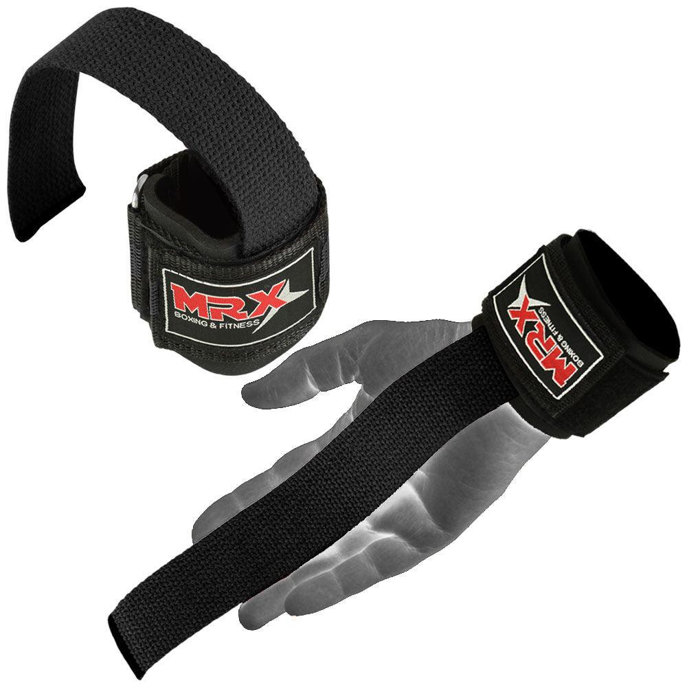 MRX Weight Lifting Bar Straps With Wrist Support Wraps Heavy Duty Bodybuilding Workout Gym Padded Strap Pair - SJB-DIAMOND ELITES
