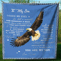 1pc To My Son Eagle Blanket Creative Text Letter To Son Eagle Pattern Soft Blanket Flannel Blanket For Sofa Bed Lootquake LLC