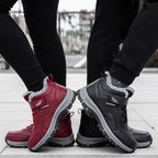 Winter Boots Women Men Warm Plush Velcro Snow Boots Climbing Hiking Shoes Pi-Mart