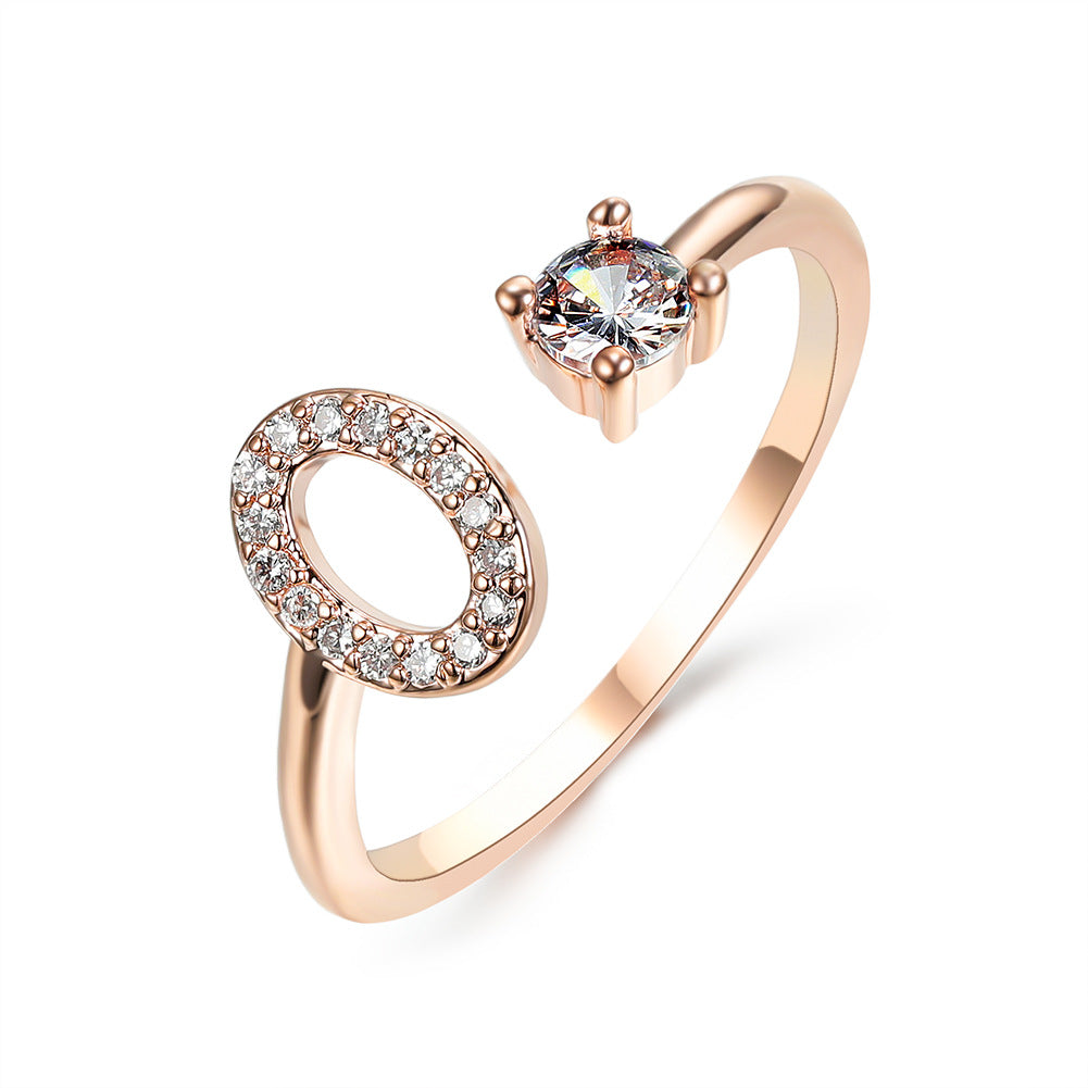 Adjustable 26 Initial Letter Ring Fashion Jewelry For Women Simple Elegant Jewelry Pi-Mart