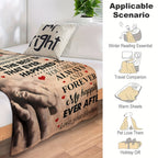 Plush Flannel Blanket for Wife - Husband to Wife Love Message - All-Season Softness for Sofa, Couch, Office, Camping, Bed, Travel, Living Room - Cozy Gift for Friends, Family, Birthday, 80x60in Lootquake LLC