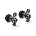 Small Black Punk Stud Earrings Pi-Mart