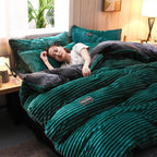 Thicken Corduroy Velvet Bedding Set by Pi Mart