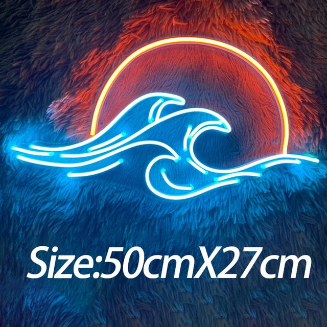 Neon Sign Mountain and Flow Water Led Lamp Pi-Mart