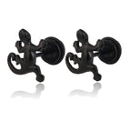 Small Black Punk Stud Earrings Pi-Mart