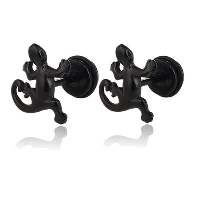 Small Black Punk Stud Earrings Pi-Mart