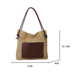 Hobo straw bag, women's summer versatile straw bag, fashionable shoulder hobo bag, large capacity tote bag - SJB-DIAMOND ELITES