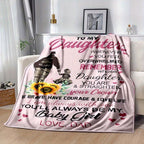Dad to Daughter Encouragement Polyester Blanket - Soft, Warm Gift for Daughter's Birthday, Graduation, Anniversary, with Loving Message from Dad, Large Size, 100% Polyester Lootquake LLC