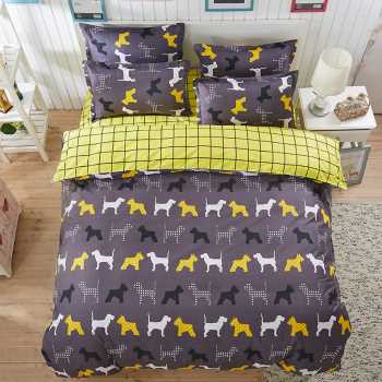 New Quilt Cover Simple Bed Sheet Cartoon Supplies Four-piece Set Pi-Mart