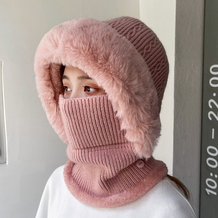 Women's Multi-functional Hat Scarf One-piece Suit Outdoor Windproof Cold-resistant Hat Pi-Mart