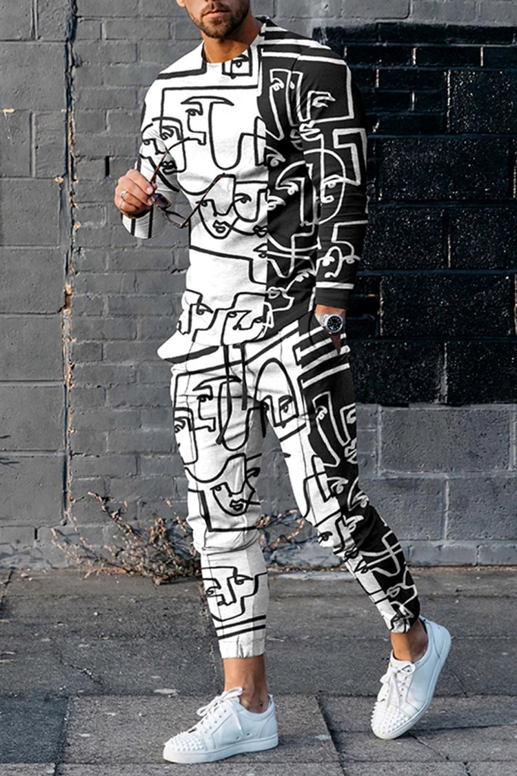European And American Multi-color Long Sleeve Casual Sports Men Suit Lootquake LLC