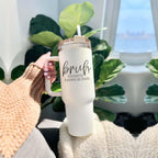 40oz Tumbler Insulated Travel Cup With Handle Lid Straw Funny Bruh Mom Gift