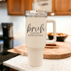 40oz Tumbler Insulated Travel Cup With Handle Lid Straw Funny Bruh Mom Gift