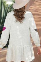 Cute Heart Round Neck Long Sleeve Mini Dress Stylish Dress for Women Girls Simple Charming Dress Stevvex