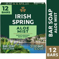 Irish Spring Aloe Bar Soap for Men, Aloe Mist Mens Bar Soap, 12 Pack, 3.7 oz