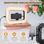 2025 NEWS Smartphone Video Rig With Light, 8000mAh Build-in Battery, Cell Phone Handheld Stabilizer With Ring Light 2500-8500k Selfie Light For Camera, Smartphone, Action Camera, Setup, Filmmaking, Makeup, Vlogging