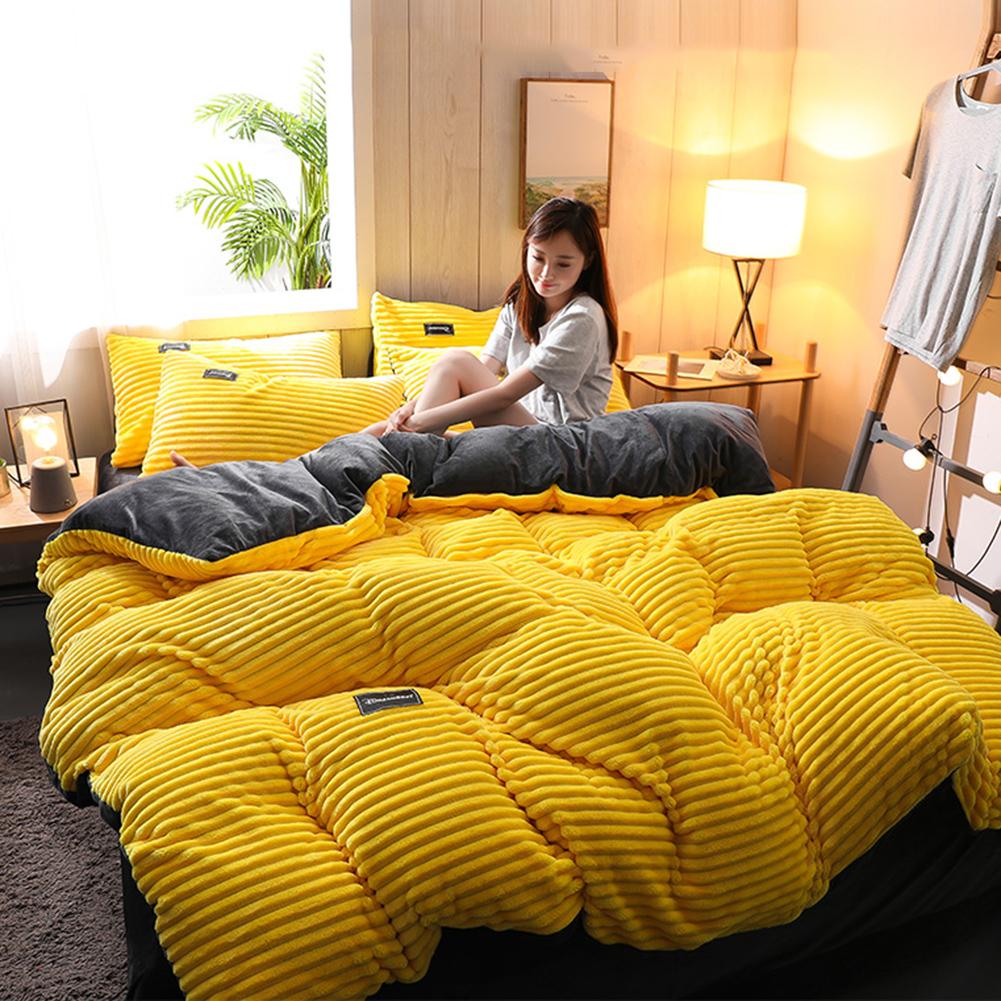 Thicken Corduroy 4-Piece Velvet Bedding Set by Pi Mart Pi-Mart