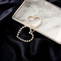 Cute peach heart pierced pearl earrings Pi-Mart