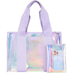 Transparent ladies tote bag large capacity colorful, beach bag waterproof swimming bag, waterproof mobile phone bag storage bag, clear bag for stadium events - SJB-DIAMOND ELITES