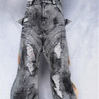 Washing Destroys Fashion Deconstruction Design Patchwork Pants Lootquake LLC
