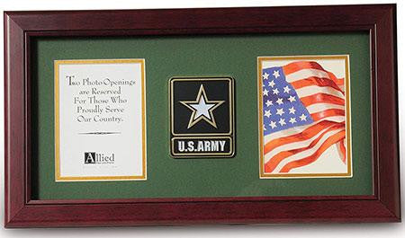 Flag Connections Go Army Medallion Double Picture Frame, 4 by 6-Inch The Military Gift Store