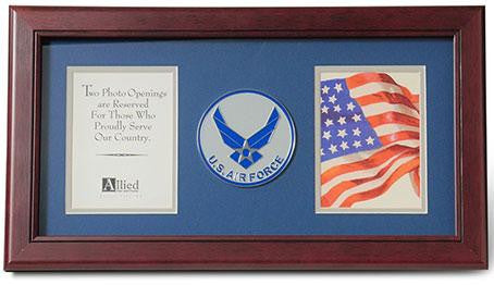 Flag Connections Aim High Air Force Medallion Double Picture Frame, 4 by 6-Inch The Military Gift Store