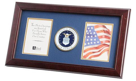 Flag Connections U.S. Air Force Medallion 4-Inch by 6-Inch Double Picture Frame The Military Gift Store