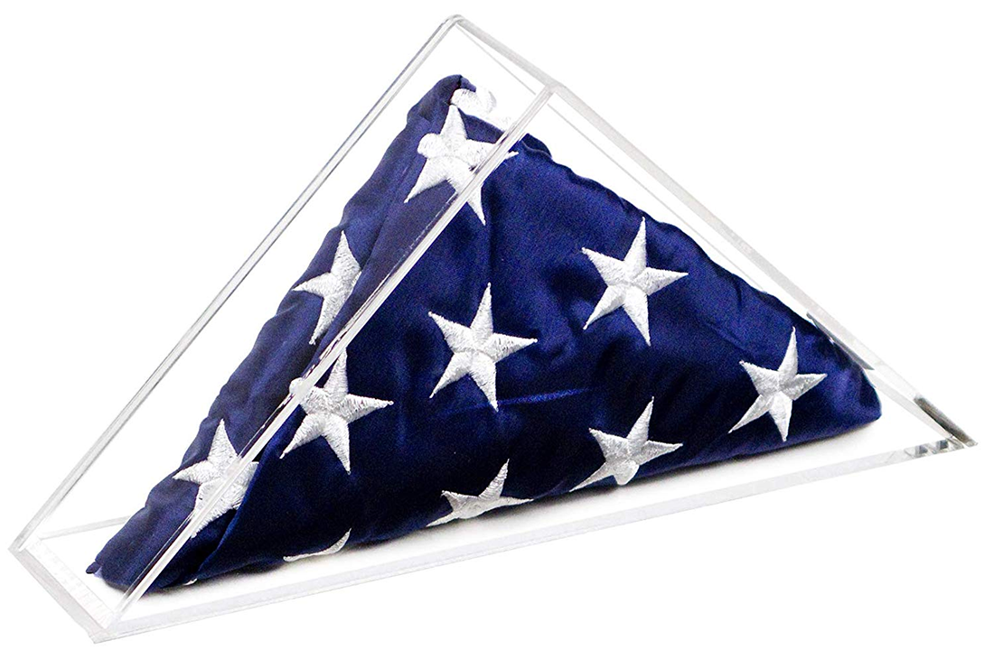 American Flag Memorabilia Display Case Small  3' x 5' Flag The Military Gift Store