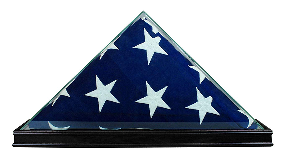 All Glass Flag Display Case for 9.5' X 5' Flag The Military Gift Store