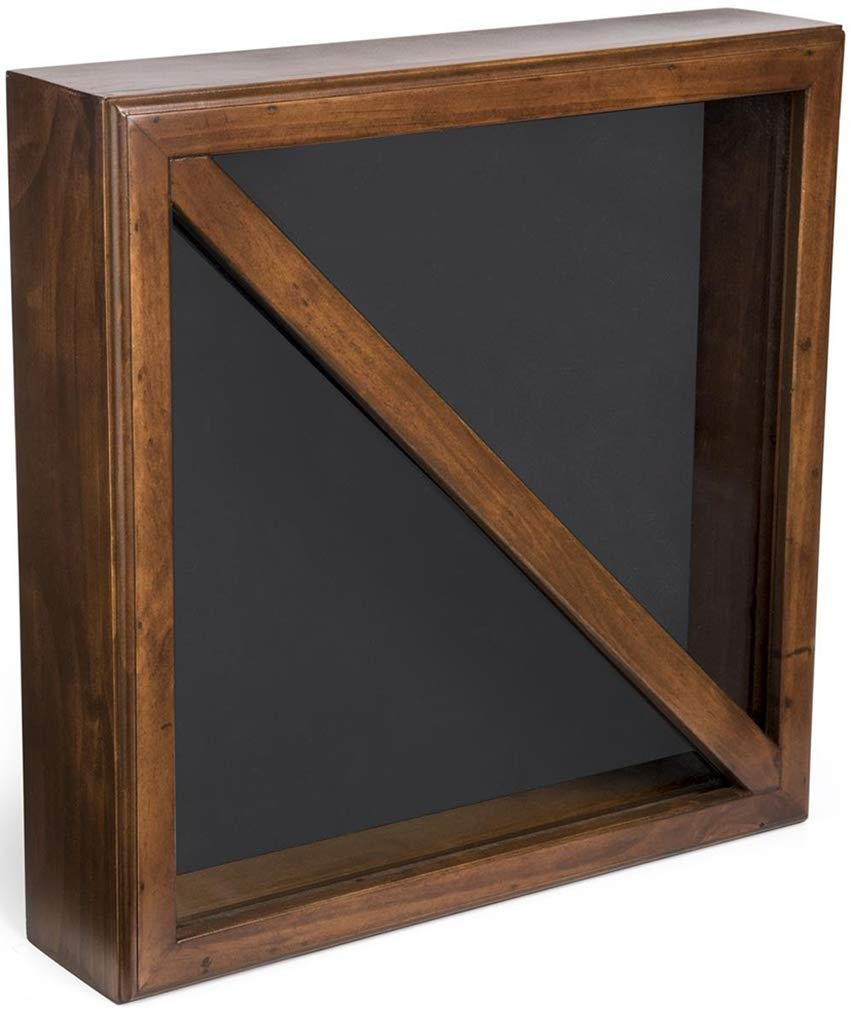 Flag Display Box, Tempered Glass & Pine Wood Construction – Cherry or Black Finish The Military Gift Store