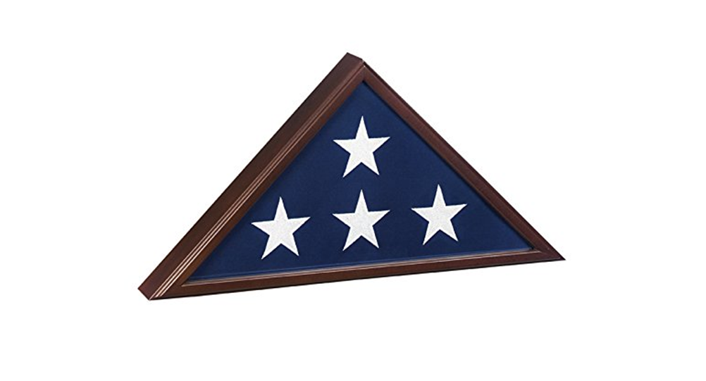 Made in USA Burial Flag Case for 5'x9.5' Flag - Cherry Finish The Military Gift Store