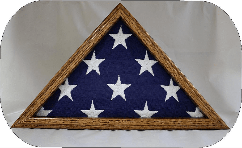 Small 3x5 Flag Display Case - Solid Oak Wood - NOT for Large Burial Size Flag The Military Gift Store