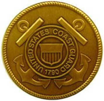 Coast Guard Official Logo Solid Brass Medallion attaches to flag case The Military Gift Store