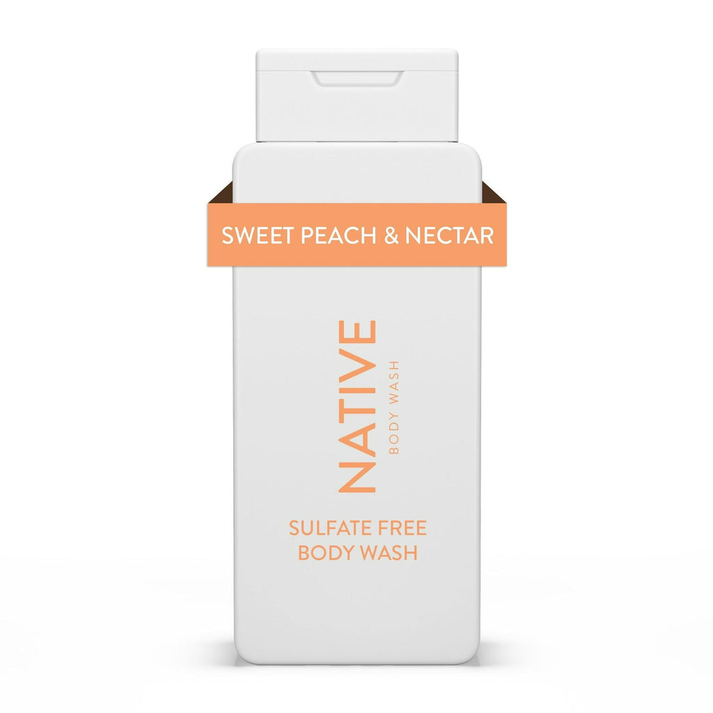 Native Natural Body Wash, Sweet Peach & Nectar, Sulfate Free, Paraben Free, 18 oz