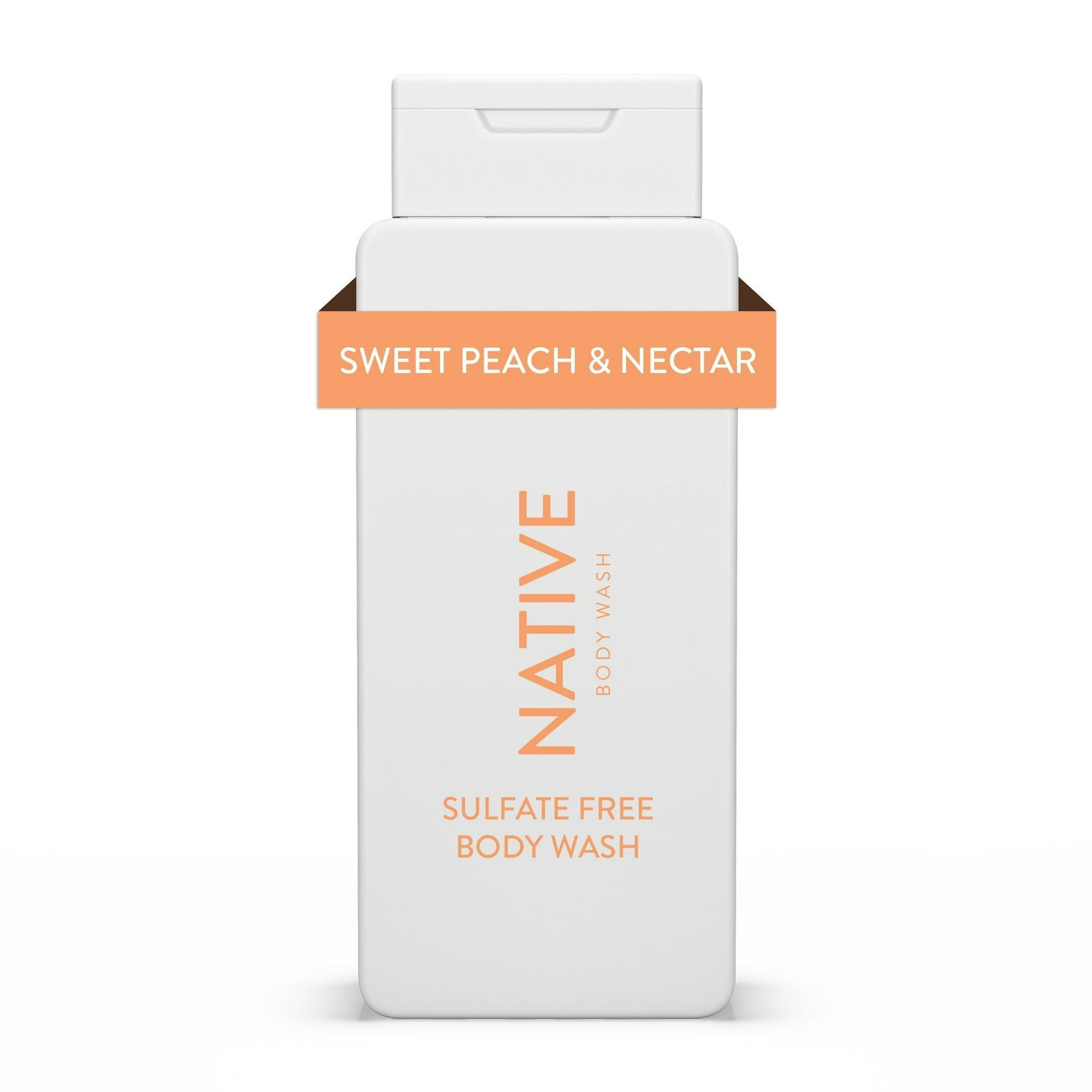 Native Natural Body Wash, Sweet Peach & Nectar, Sulfate Free, Paraben Free, 18 oz