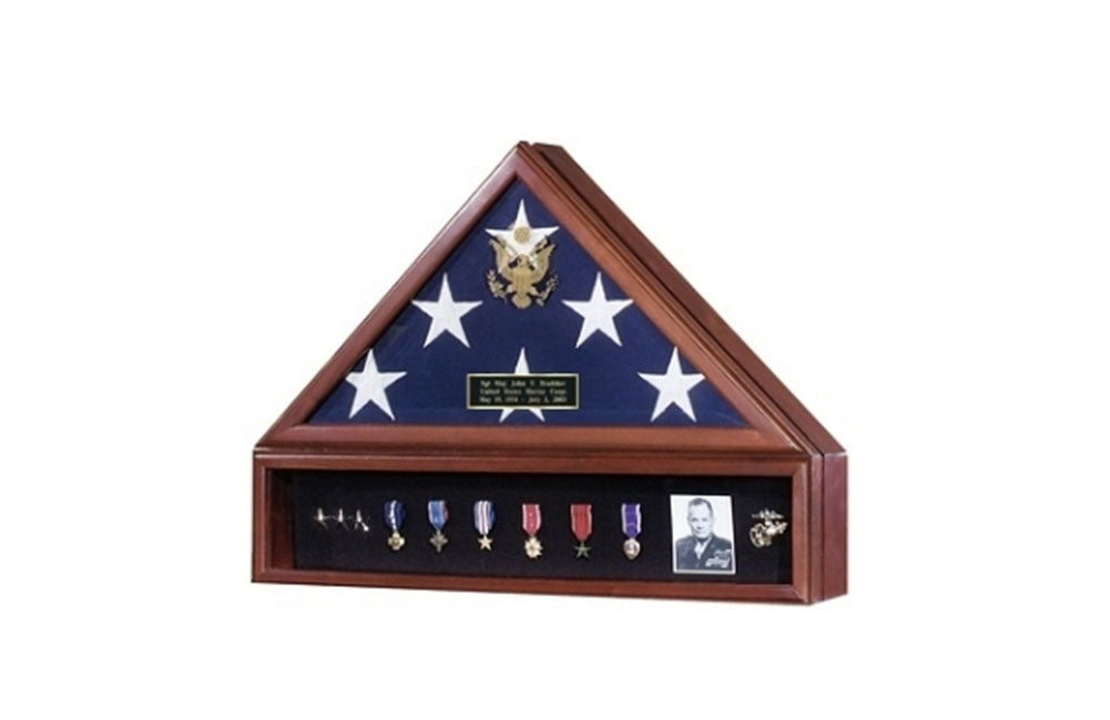 American Flag and Medal Display Memorabilia Case - Presidential The Military Gift Store