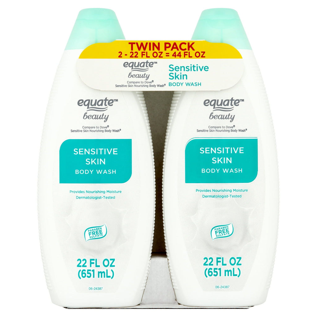 Equate Sensitive Skin Body Wash, 22 fl oz, 2 Pack