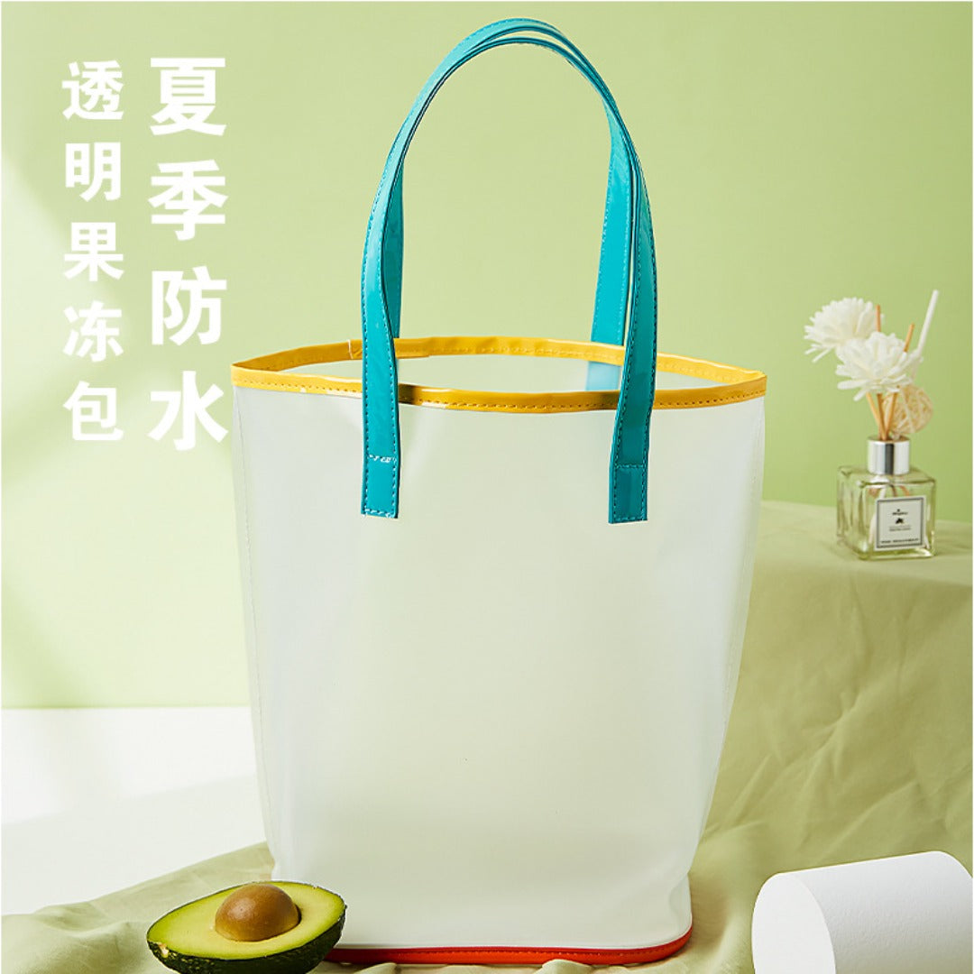 Frosted translucent PVC jelly bag, portable large-capacity beach bag, swimming bag, - SJB-DIAMOND ELITES
