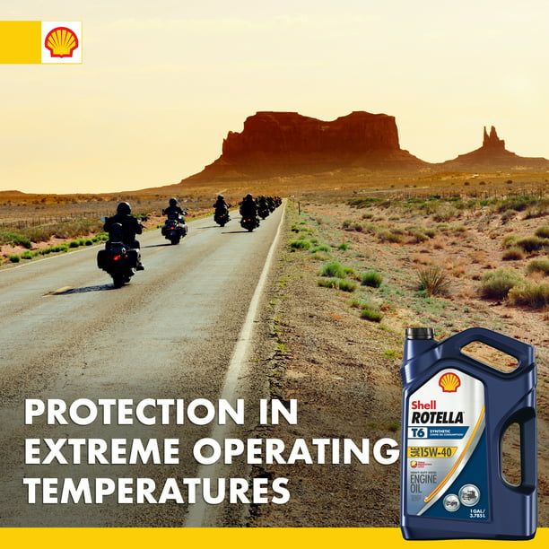 Shell Rotella T6 Full Synthetic 15W-40 Diesel Engine Oil, 1 Gallon