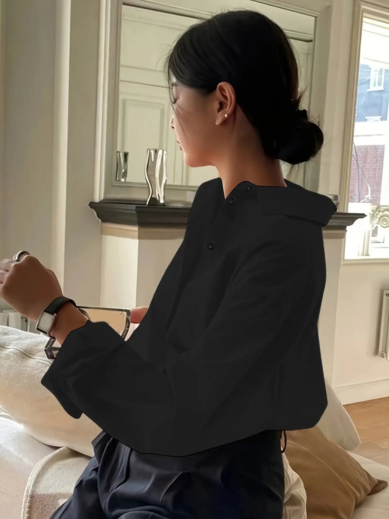 Simple Casual Long Sleeve Solid Color Shirt With Pocket - SJB-DIAMOND ELITES