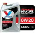 Valvoline Full Synthetic High Mileage MaxLife 0W-20 Motor Oil 5 QT