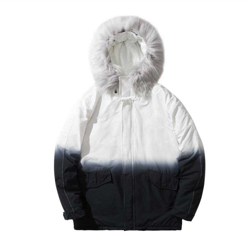 Gradient coat jacket hooded