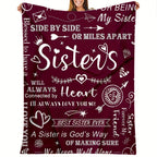 1pc To Sisters Gift Blanket, Lady's Gift, Sister Gift, Birthday Gift, Christmas Soft Cozy Purple Flannel Blanket Lootquake LLC